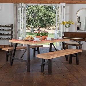 Arlington | Acacia Wood Dining Set | in Brushed Grey