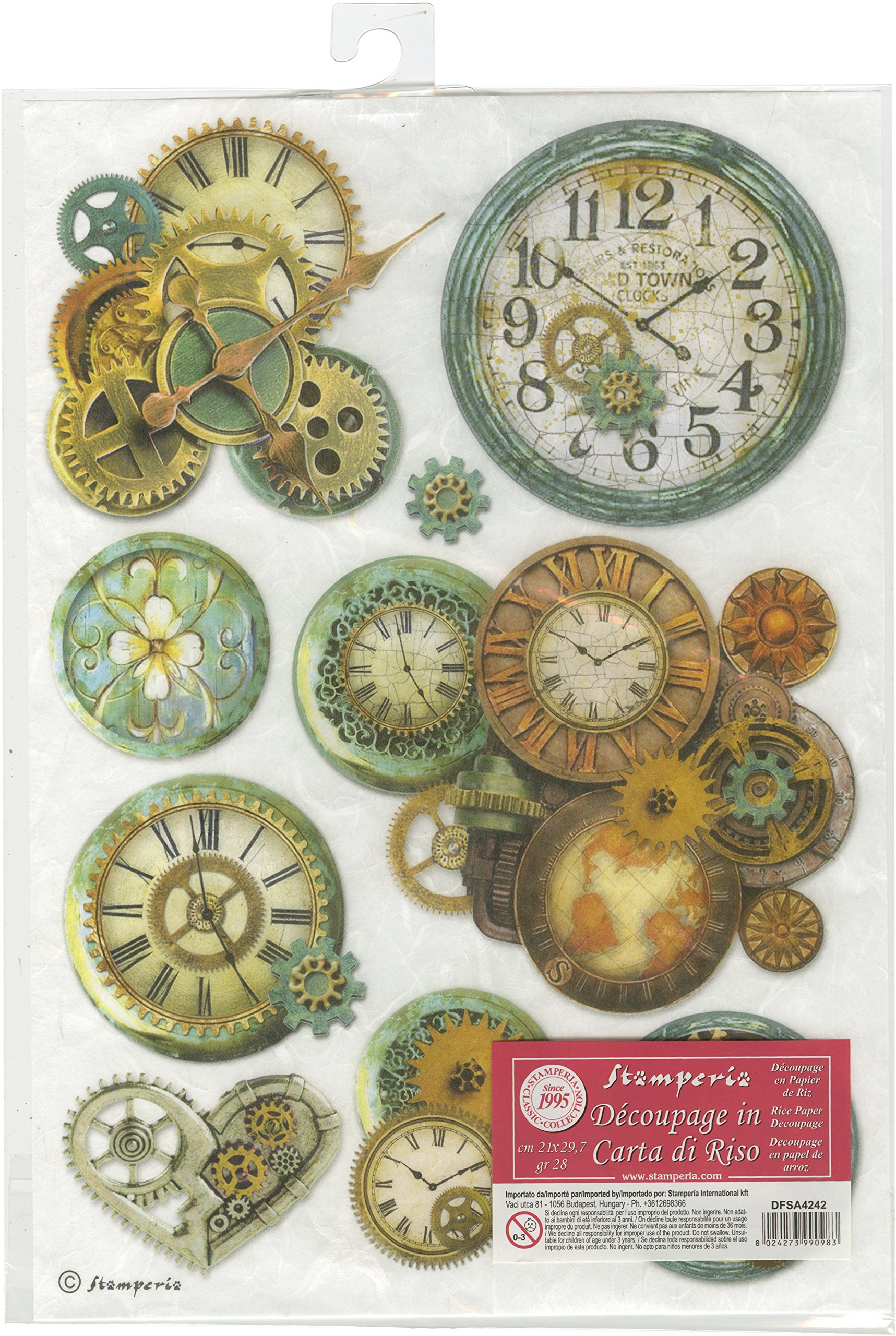 Stamperia International KFT Rice Paper Watches, Multicoloured, 21 x 29.7 cm