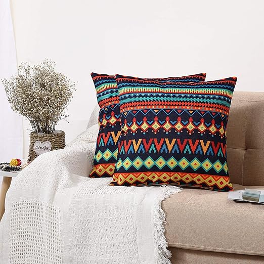 Amazon Com Wionee Pack Of 2 Decorative Throw Pillow Covers Boho