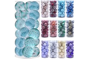 BIU 60mm/2.36" Christmas Ball Ornaments Shatterproof Large Christmas Ornaments Set Decorations for Xmas Tree Halloween Wreath Garland Decor Ornaments（24CT）