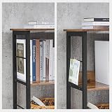 VASAGLE Industrial Bookshelf 6 Compartments Rustic Brown Black 120x33x80 cm view 6