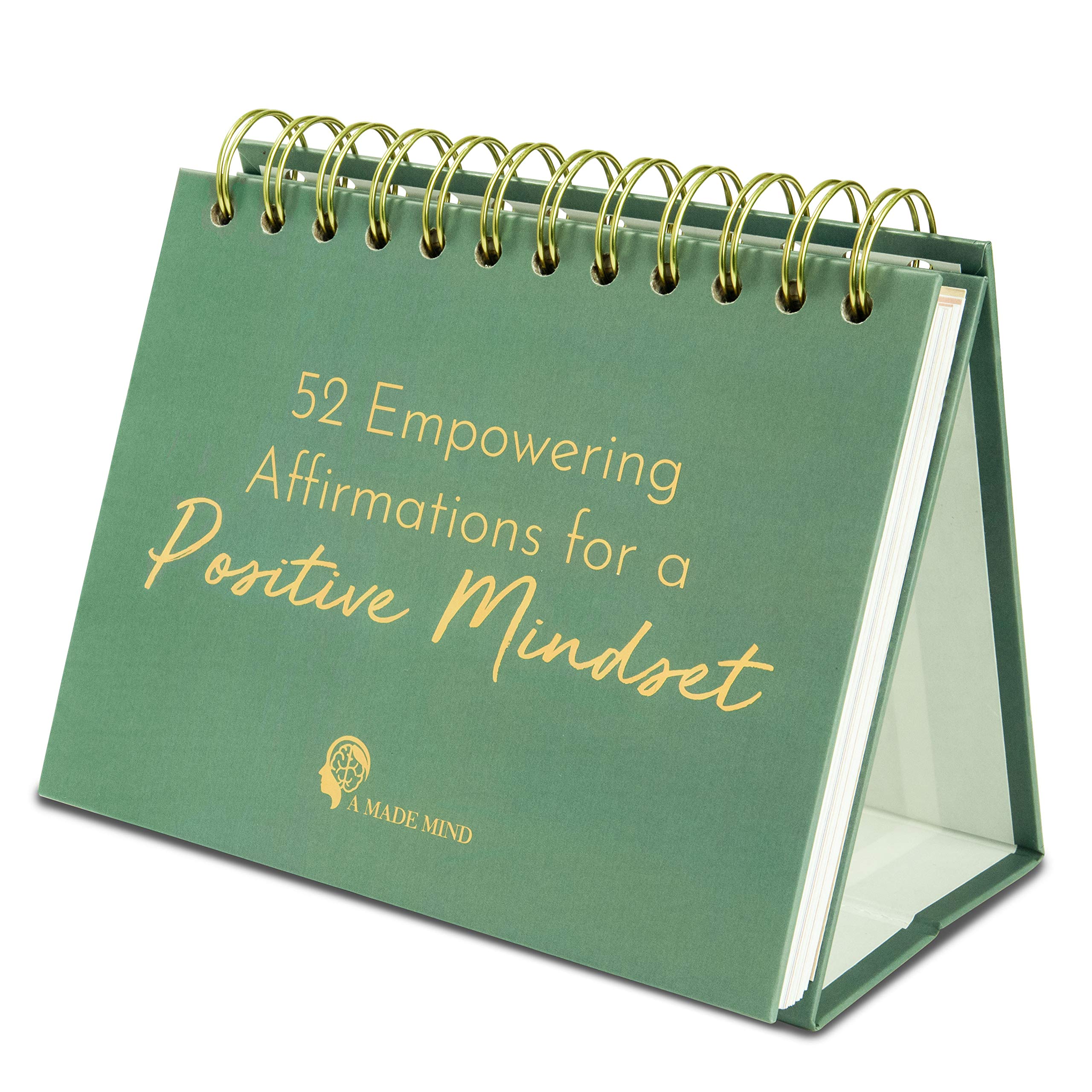 Positive Affirmation Cards – 52pcs Inspirational Affirmation Cards for a Mindful Life and Positive Thoughts – Premium Materials – 17 x 13 cm Mindful Cards - Lovely Present 【︶ Green ︶】