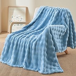 NEWCOSPLAY Throw Blanket for Couch Blue Super Soft