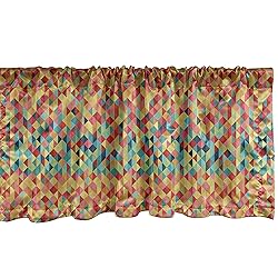 Ambesonne Abstract Window Valance, Triangle Formed