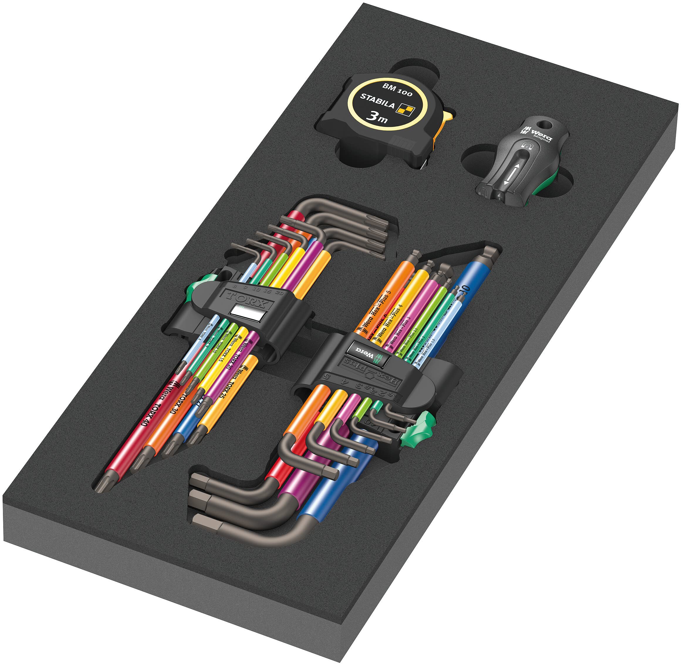 Wera 05150140001 9740 Foam Insert L-Key Set 1, 20 Pieces, Multicolour — image 1