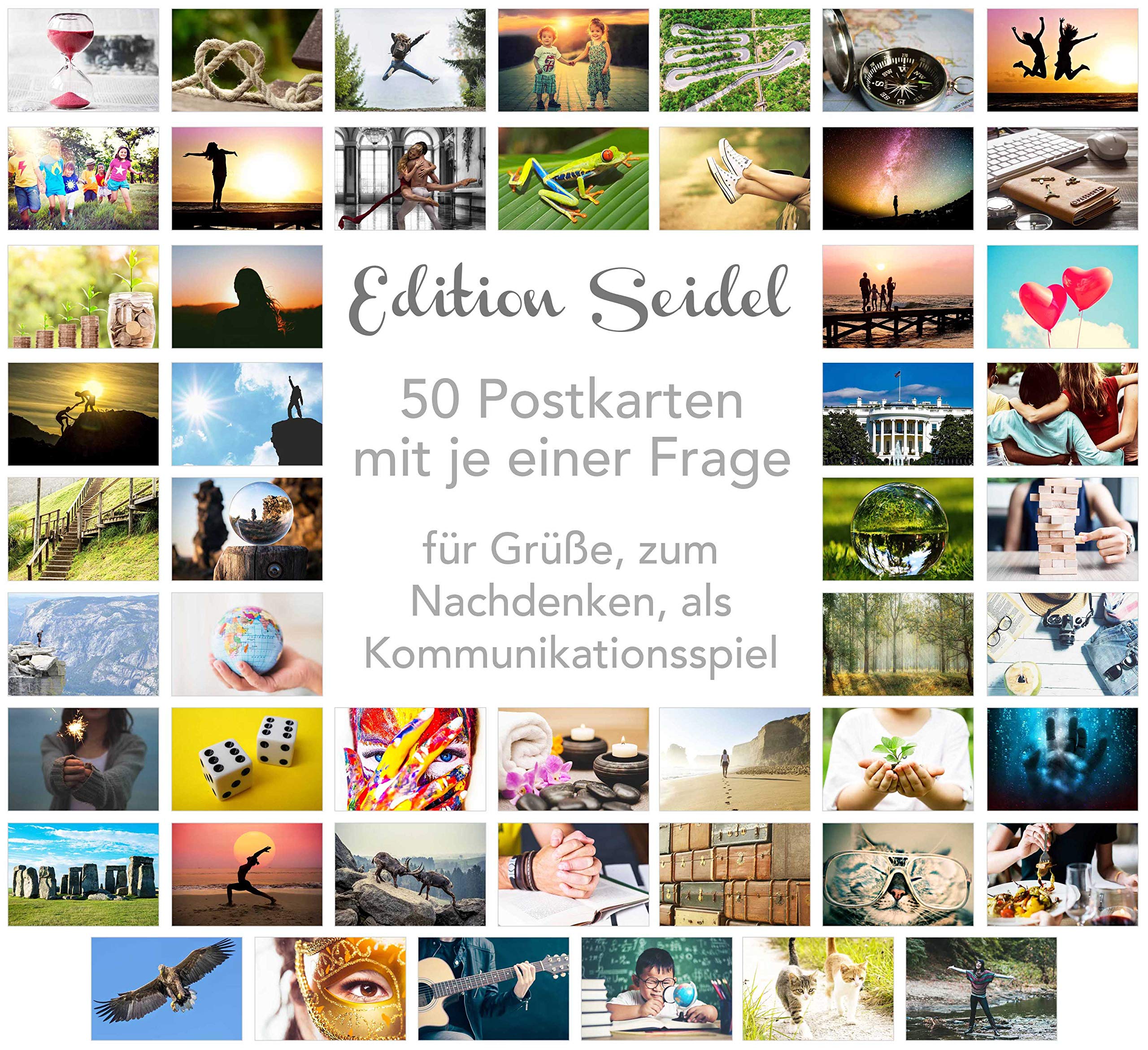 Set of 50 Premium Postcards - Motivational Cards - Communication Training / Conversation Games / Coaching Tools - Cards with Landscapes & Nature - German Language, 50 Postkarten