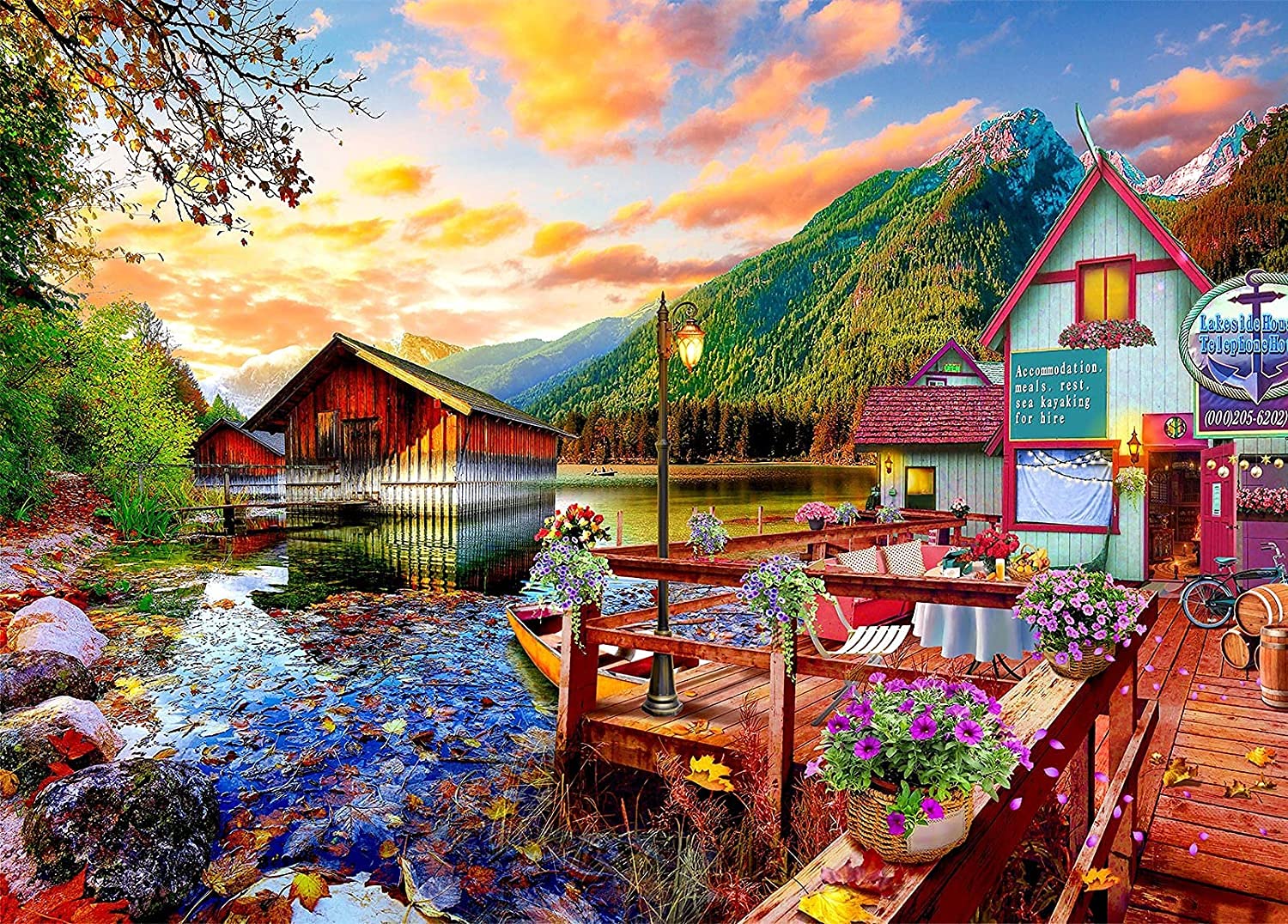 HUADADA Jigsaw Puzzles for Adults 1000 Puzzles for Adult 1000 Pieces Puzzle 1000 Pieces Jigsaw Puzzle（canoe lake） — image 1