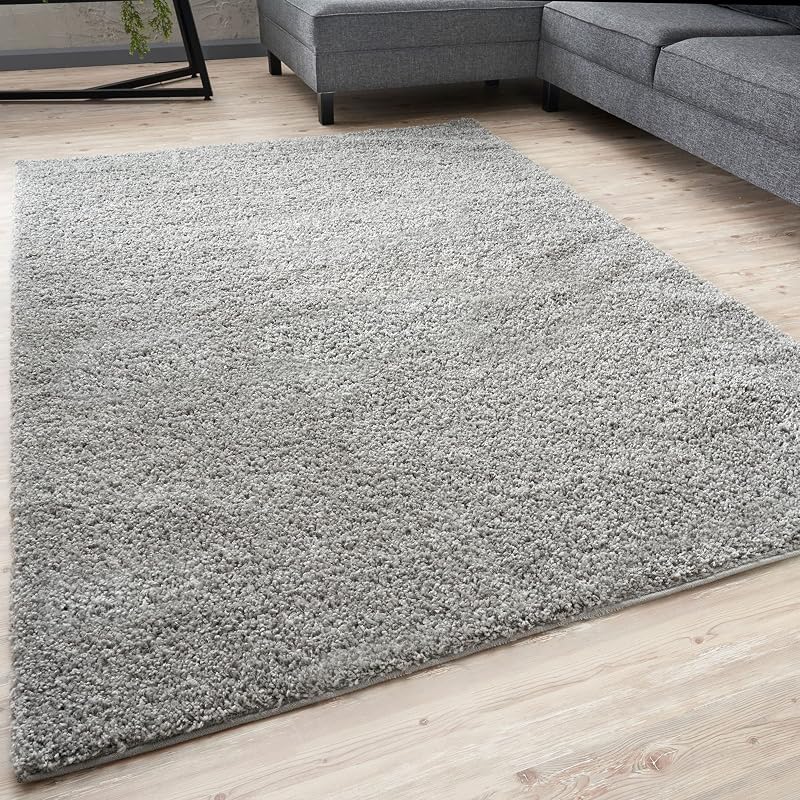 THE RUGS Shaggy Living Room Rug 60x110 cm Grey Soft Durable 30 mm