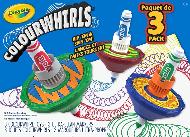 Crayola Colourwhirls 3 Pack Rip Em Spin Em includes 3 Markers