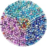 ZHIYUXI 150PCS 4Styles European Large Hole Assorted Beads Bulk for Jewelry Making with Rhinestone Bead Big Hole Spacer Lampwork Murano Beads for Charms Bracelet Making Necklace Pens DIY Craft