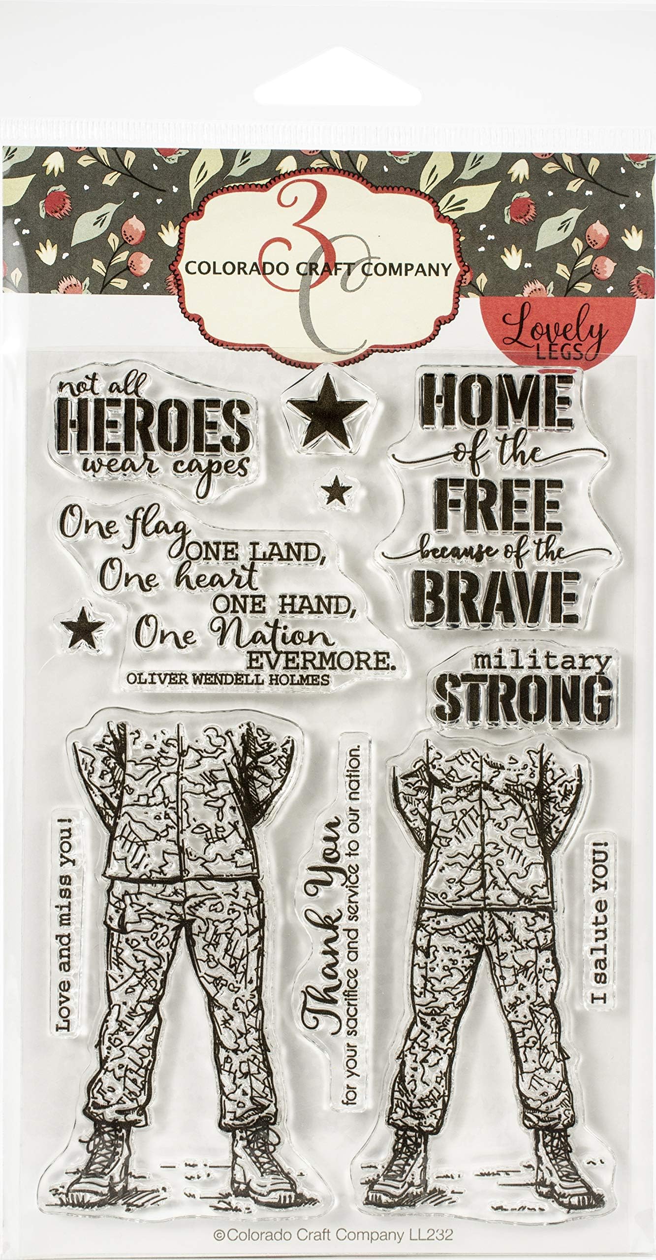 Colorado Craft Company Colorado Clear Stamp, Military Strong-Lovely Legs