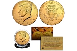 MERRICK MINT 2018-D 24K Gold Gilded JFK Kennedy Half Dollar Coin (D Mint)