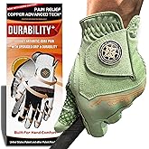 Copper Advanced Tech 2.0 Golf Gloves Men Right Handed Golfer Or Left Handed Golfer | Joint Support Copper Compression Womens Golf Glove | Tear Resistant Durability and Tacky Grip for Max Control