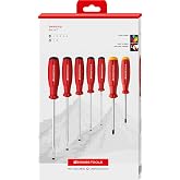 PB Swiss Tools Phillips and Slotted Screwdriver Set PB 8250 | 100% Swiss Made | 7-piece Screwdriver Set Size PH1 PH2, Slot 1/2/3/4/5 for General Screwdriving Work in Industry and Handcraft