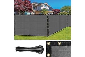 SEALTECH Ultra Heavy Duty 200 GSM Privacy Fence Screen – Non-Recycled Polyethylene Mesh Shade Net with Bindings & Rustproof Grommets - 90% + Blockage Includes Cable Zip Ties. (Grey 6'X100')