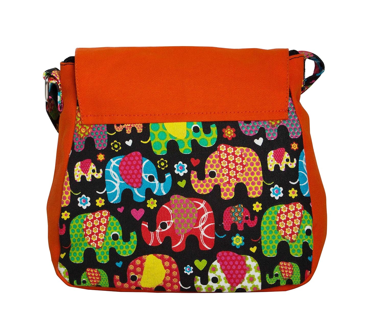 vivinkaa orange hathi canvas sling bag for women