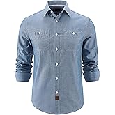 EOUOSS Mens Oxford Dress Shirts Solid Long Sleeve Button Down Shirts Casual Regular Fit Work Shirts with 2 Pockets