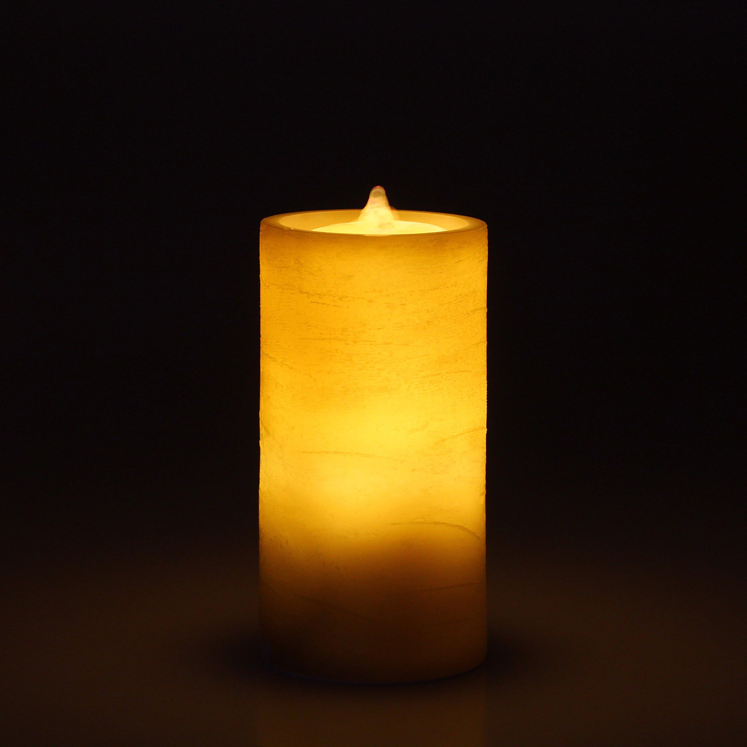 CASASPHERE The Dancing Water LED Flameless Candle Light and Tabletop Water Fountain, Premium Décor, Real Wax, Amber Orange