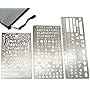 Gimars Upgrade 3 Grinding and Polishing Large Hole Stainless Steel Paint Stencils Drawing Templates Scale Ruler with Not Sharp Edge for Bullet Journal, Planner, Scrapbooking, Card and Craft Projects
