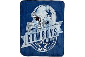Officially Licensed NFL Grand Stand Plush Raschel Throw Blanket, 50" x 60"
