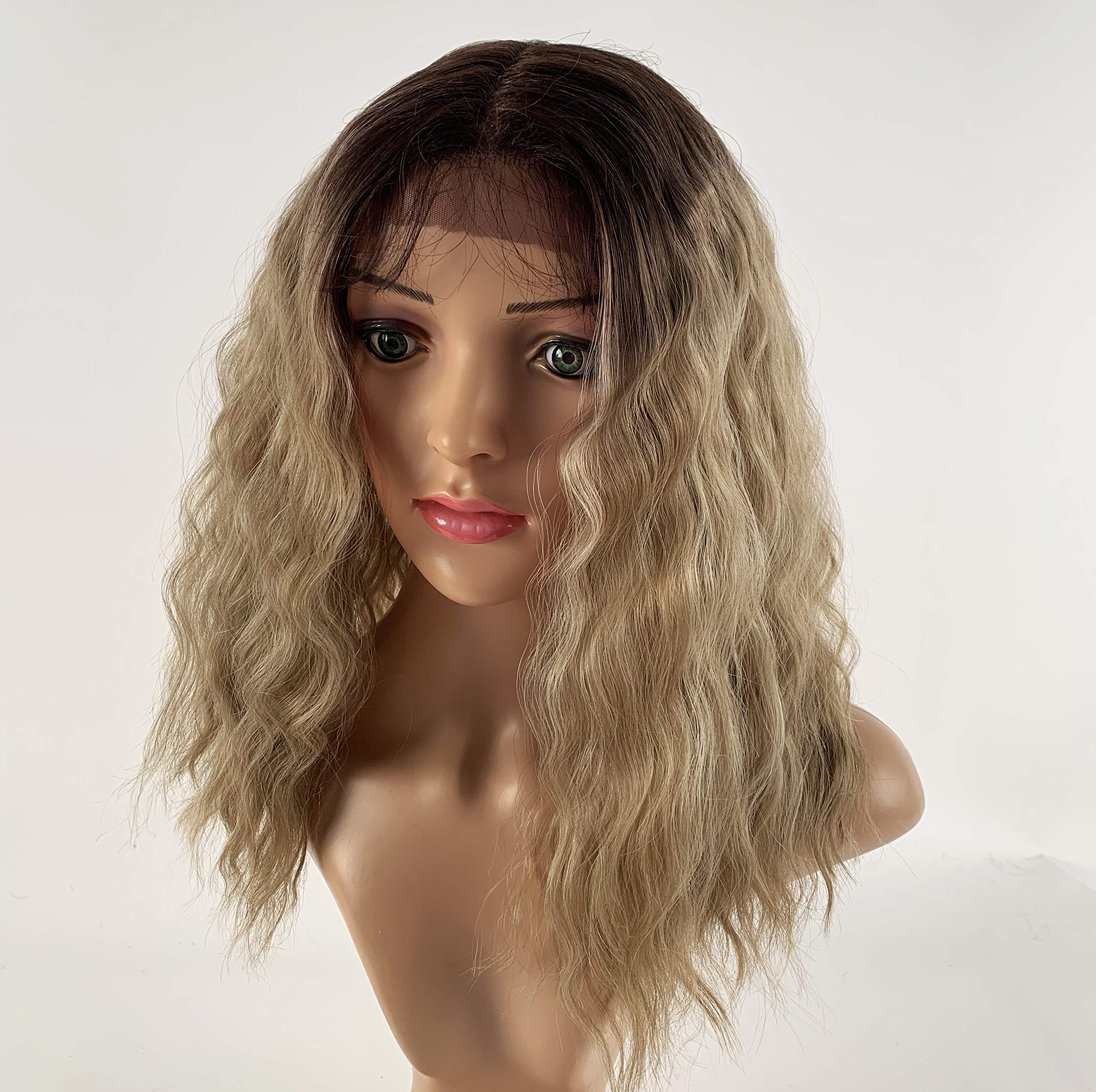 SLEEK 15" Lace Front Wig With Baby Hair Shoulder Length Synthetic Lace Frontal Wig Blonde Wig for Women - Heat Resistant Fiber150g-TT8/16/613