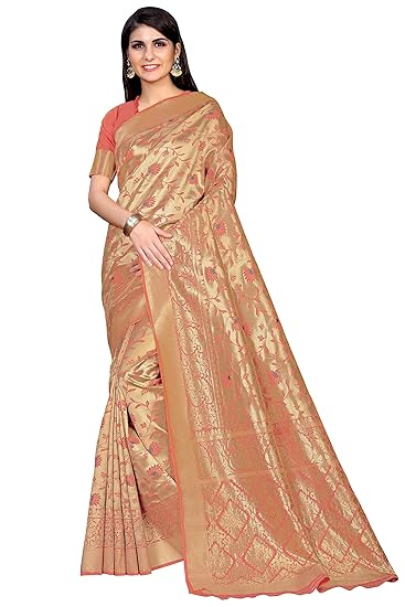 Womens Kanchipuram Art Silk Saree With Blouse Piece