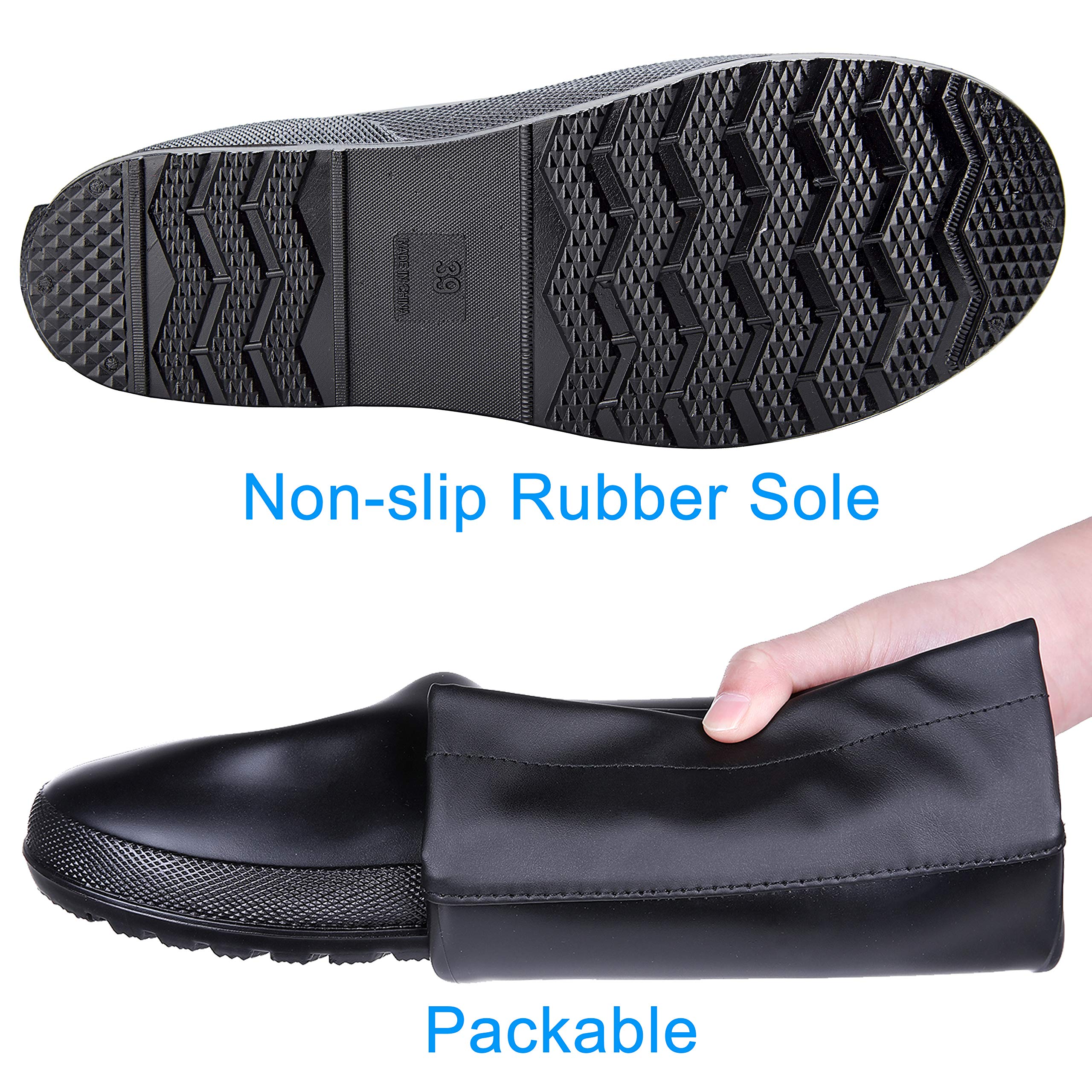Asgard Packable Tall Rain Boots for Women Waterproof Rubber Garden Boots Ultra Lightweight Flat Mud Boots- NOT FOR WIDE CALF