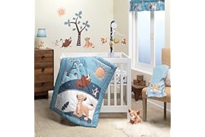 Lambs & Ivy (LAMCR) Lion King Adventure 3-Piece Mini Crib Bedding Set, Blue (790020)