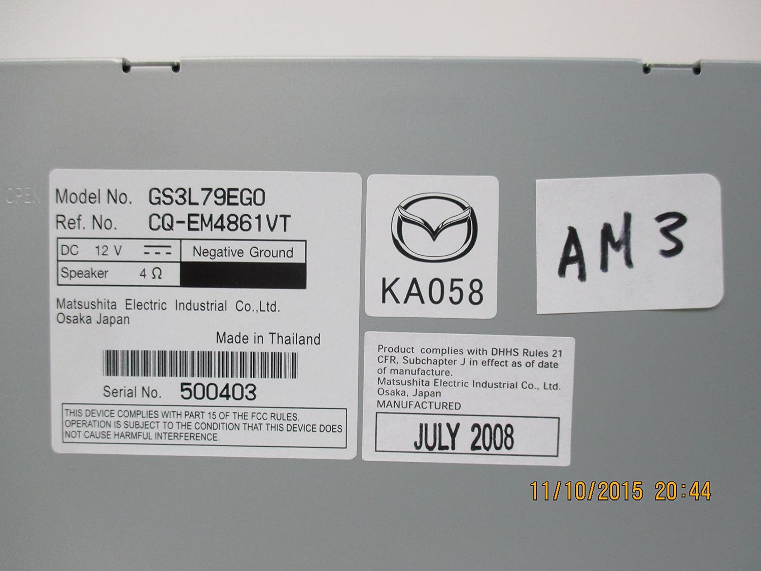 Mazda Genuine Accessories (GS3L-79-EGX) 6-Disc in-Dash CD/MP3 Changer