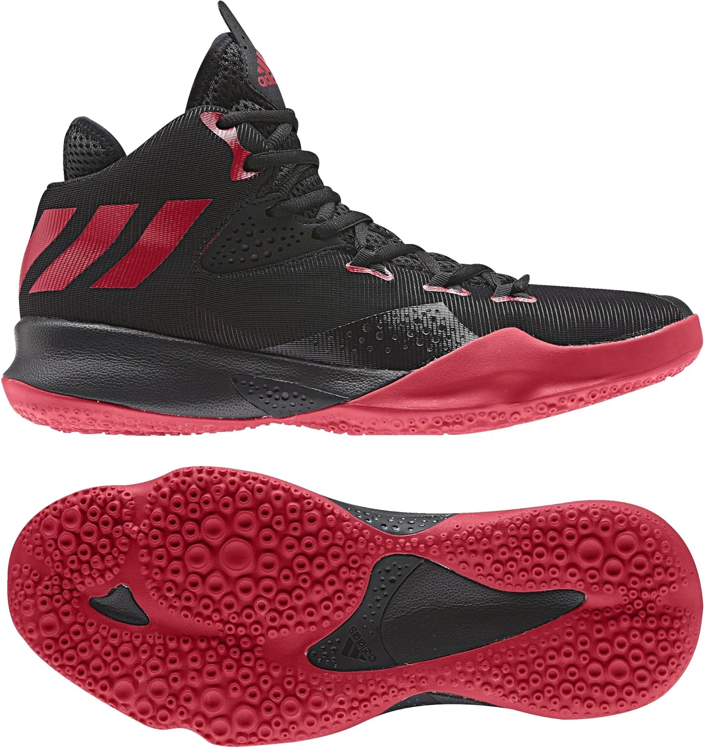 Amazon.com | adidas Men's Dual Threat 2017 Basketball Shoes, Red (Escarl/Negbas/Ftwbla), 17 UK 