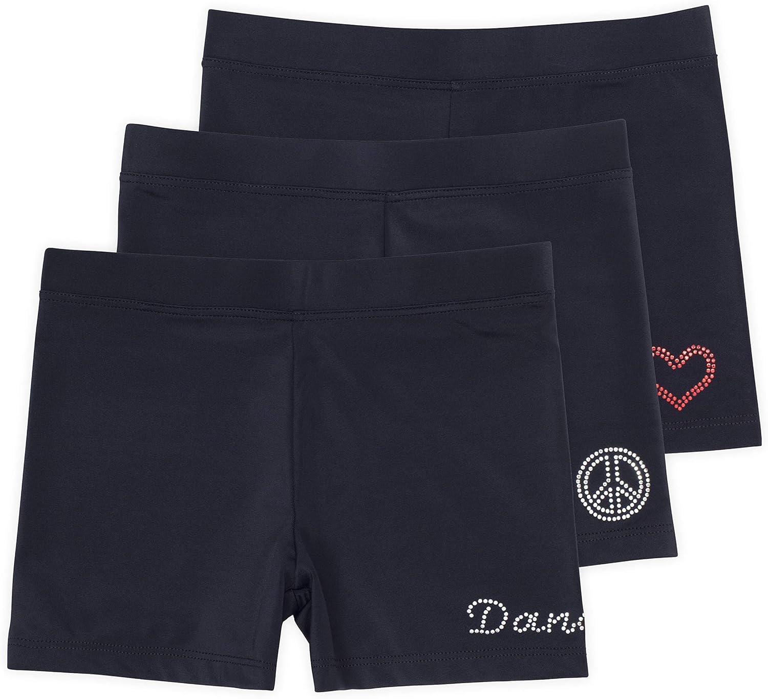 Lucky & Me | Ella Girls Dance Shorts for Gymnastics & Dancewear | Multicolor | 3-Pack: Clothing