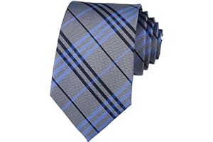 Kihatwin Men's Gingham Check Stripe Ties Pattern Business Formal Designer Neckties 3.15"