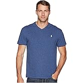 POLO RALPH LAUREN Men's V Neck Classic Fit Tee Shirt, Derby Blue Heather, XL