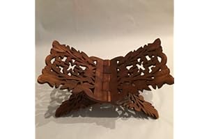 FOOWIN Prayer Book Holder Stand Unique Holidays Gift Rihal Rehal Rail Wooden Carved Gift 15.5"x7"