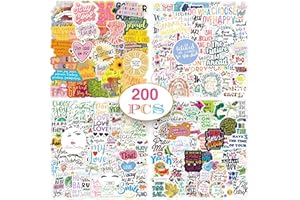 200PCS Motivational Stickers, Inspirational Stickers for Adults Teens, Waterproof Scrapbook Water Bottle Kindle Journal Lapto