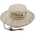 The Hat Depot Cotton Stone-Washed Safari Wide Brim Foldable Double-Sided Sun Boonie Bucket Hat