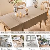 Home Brilliant Waterproof Table Cloth Rectangular 140x183cm Faux Linen view 6