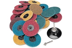 25Pcs 3 inch Nylon Quick Change Sanding Discs Set, Fine/Medium/Coarse Grit Surface Conditioning Discs, 1/4" Shank Pad Holder 