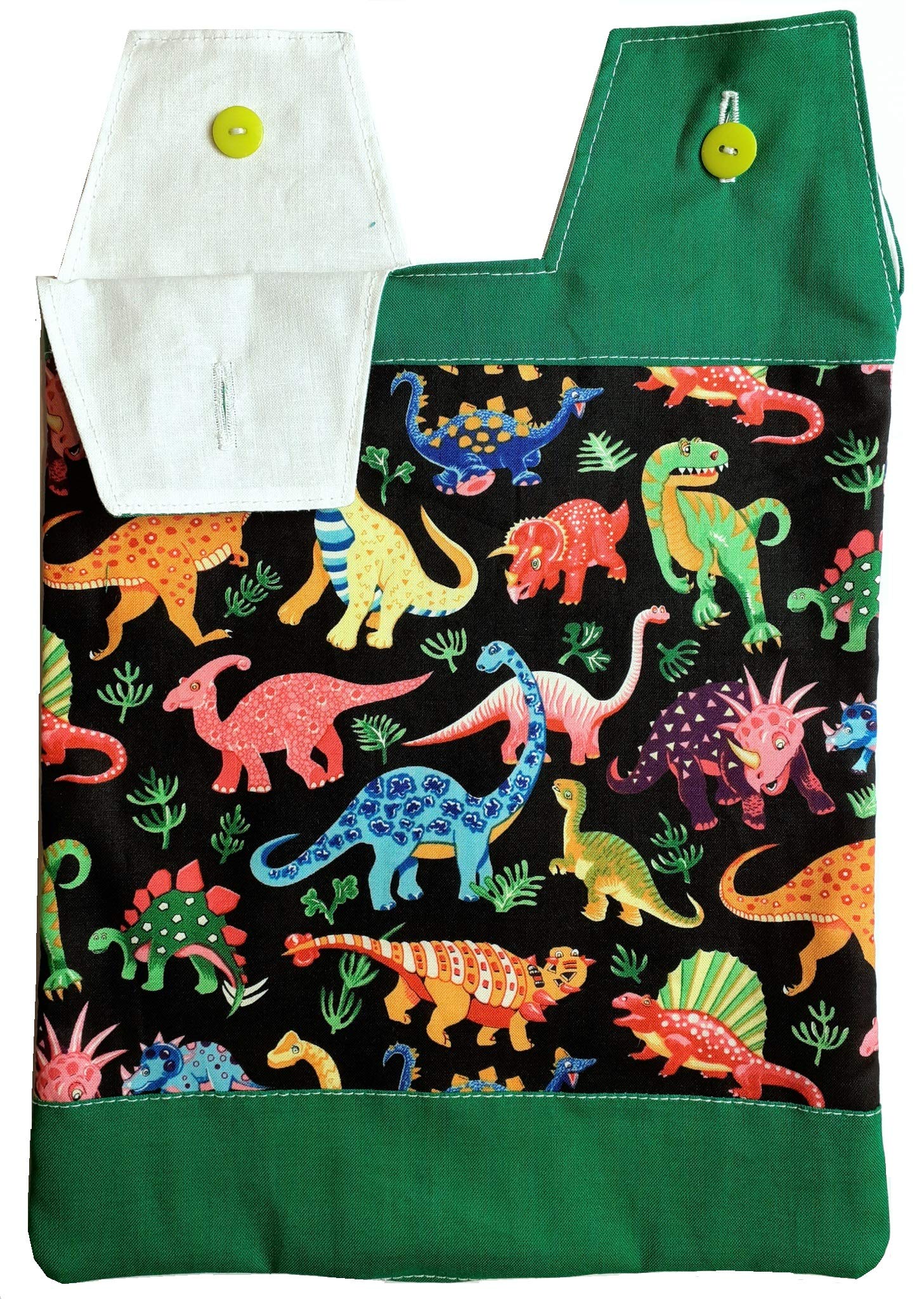 Catheter Night Bag Holder, Cover Nutex.100% Cotton Dinosaurs.