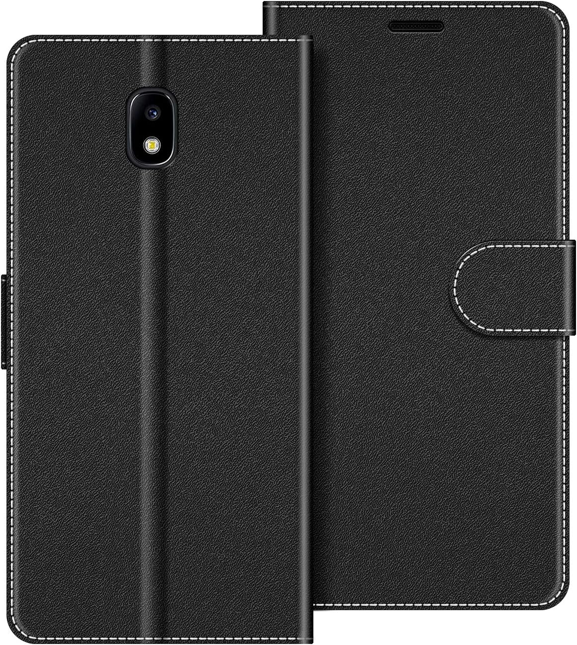COODIOSamsung Galaxy J3 2017 Case, Samsung J3 2017 Phone Case, Galaxy J3 2017 Wallet Case, Magnetic Flip Leather Case For Samsung Galaxy J3 2017 Phone Cover, Black