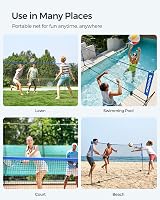 SONGMICS 4 m Badminton Net Volleyball Net Adjustable Height Poles Portable Set view 5