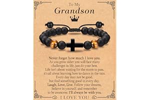 EFVISD Cross Bracelet Gifts for Boys Girls, Easter Basket Stuffers Baptism Communion Confirmation Birthday Christmas Valentines Graduation Gifts for Son Grandson Nephew Brother Daughter Granddaughter Niece