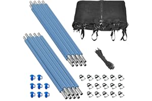 Machrus Upper Bounce Trampoline Safety Enclosure Set for 8 FT 10FT 12FT 13FT 14FT 15FT 16FT Frames - Includes Net, Poles & Hardware - Installs Inside Frame