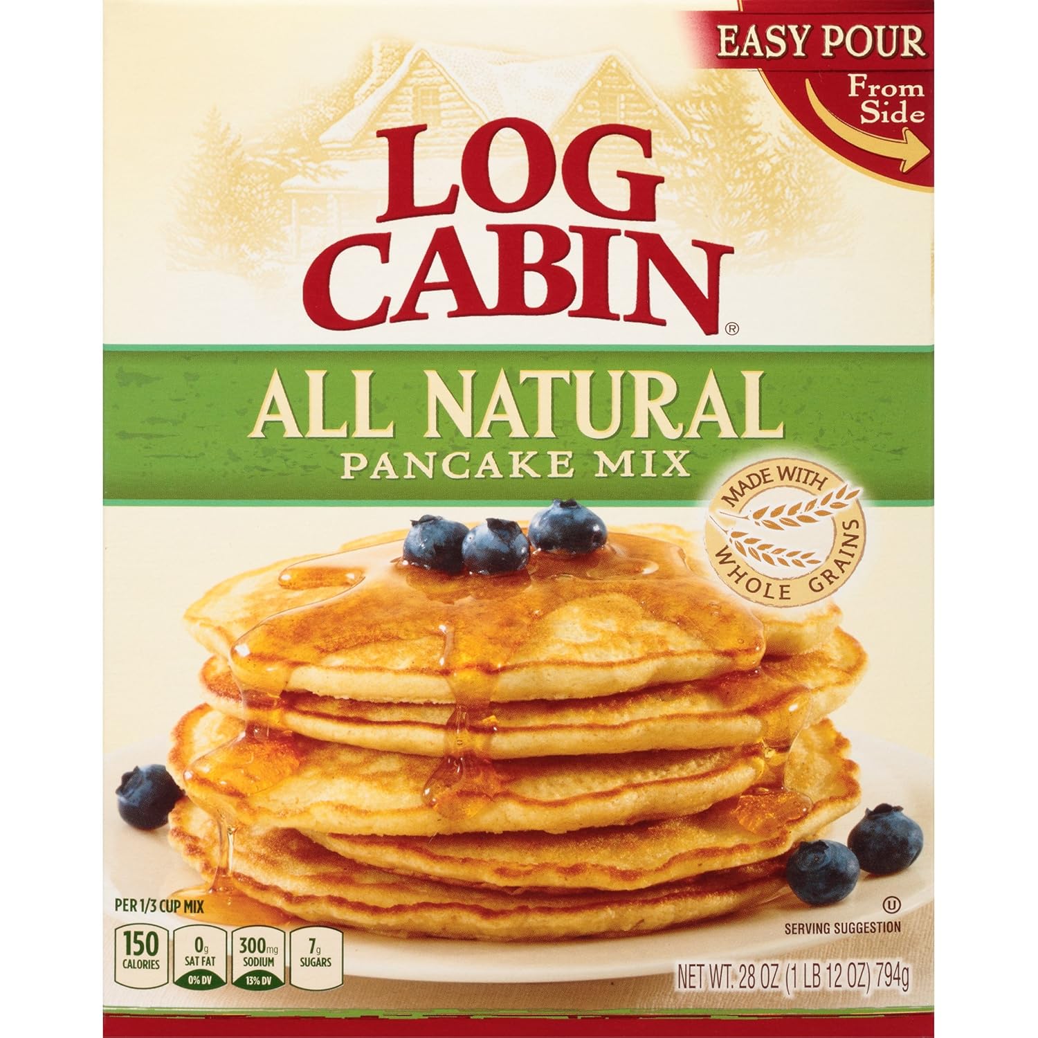 Amazon Com Log Cabin All Natural Pancake Mix 28 Ounce Prime Pantry