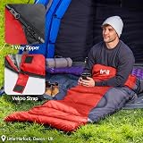 Trail Alpine 400 Hooded Sleeping Bag Red 0C -10C 4 Season Camping view 5
