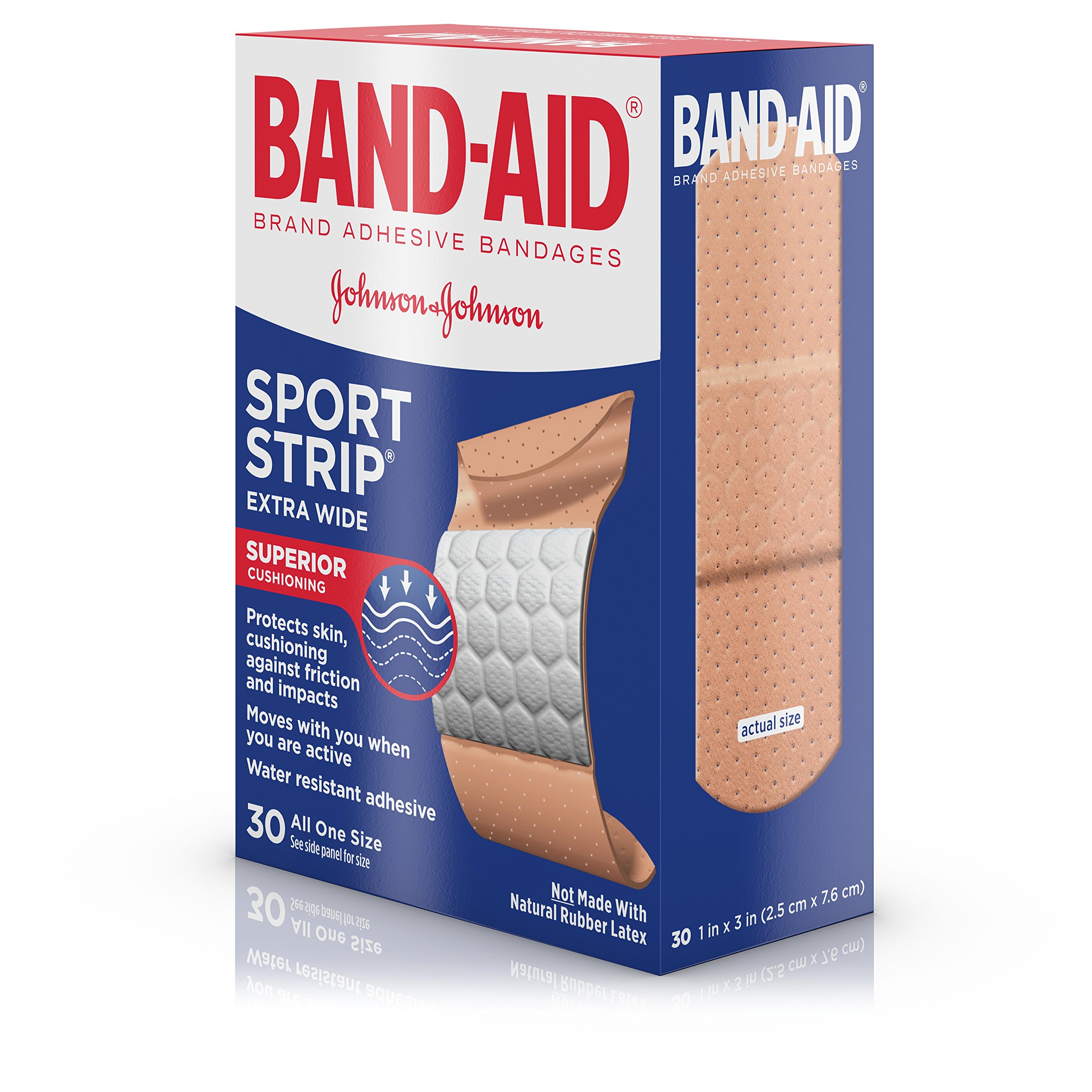 BandAid Brand Sport Strip Extra Wide Adhesive Bandages, extra
