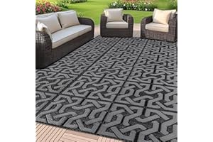 Sand Mine Reversible Mats, Plastic Straw Rug, Modern Area Rug, Large Floor Mat Rug for Outdoors, RV, Patio, Backyard, Deck, P