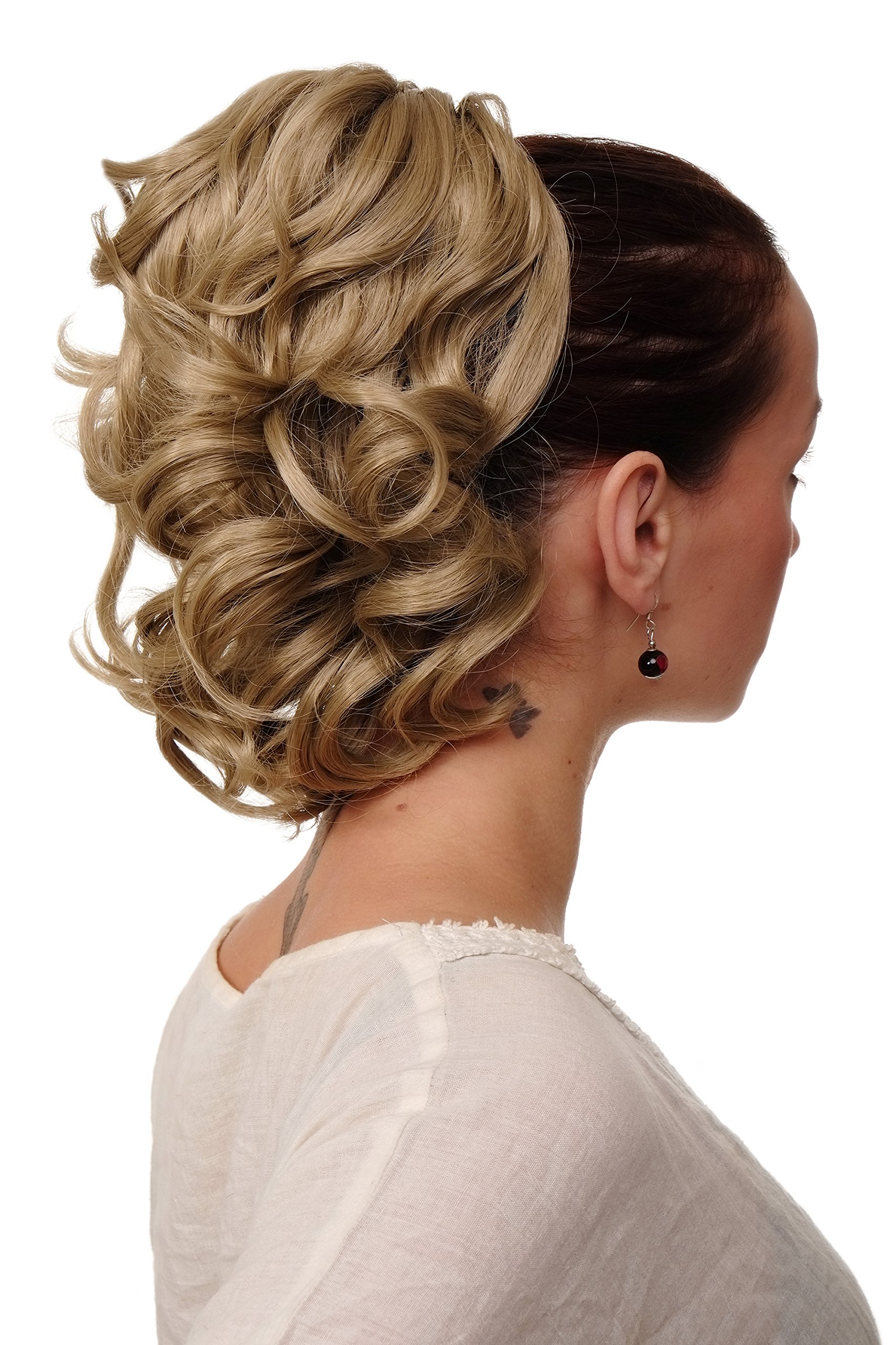 WIG ME UP - JL-3023-24 Hairpiece ponytail with comb and elastic draw string short wavy voluminous ash blond 14inch
