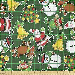 Ambesonne Christmas Fabric by The Yard, Vivid of