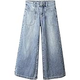 KIDSCOOL SPACE Girls Jeans, 12M-14T Wide-Leg Palazzo Denim Pants